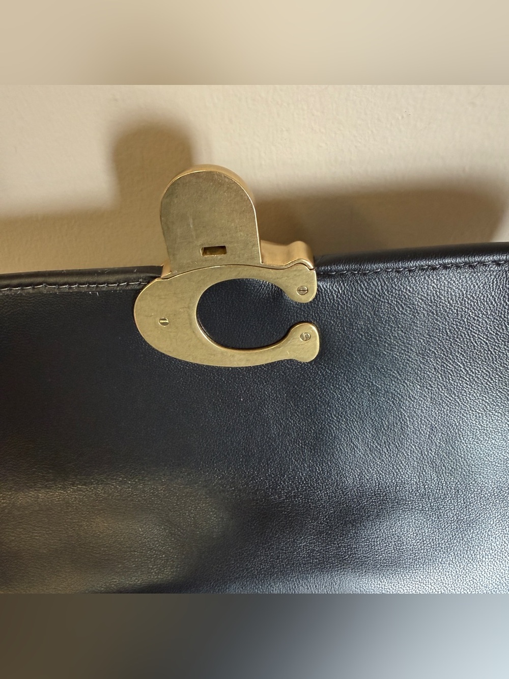 Coach Black Quilted Leather Shoulder Bag with Brass C-Clasp C7725 STUDIO - Picture 9 of 10